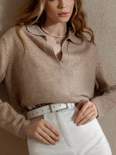 Polo Neck Knitted Pullover Sweater